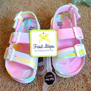 First Steps Rainbow Foam like size 7 toddler shoes.  Brand new with Tag.